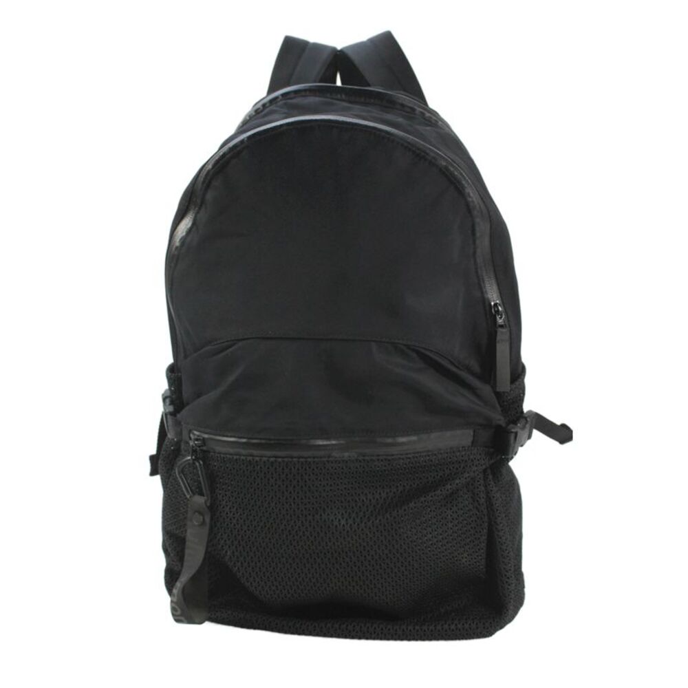 Lululemon Womens Nylon Multi Compartments Zip Pockets Backpack Black